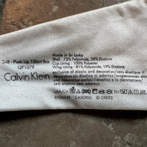 Calvin Klein Push Up T-shirt Bra - Picture 3 of 3